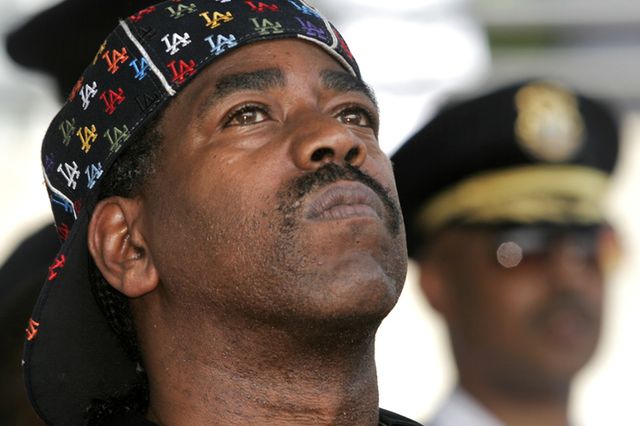 Hip Hop artist Kurtis Blow attends a mock funeral to symbolically bury the 'N-word' at the 98th Annual NAACP National Convention July 9, 2007 in Detroit, Michigan.